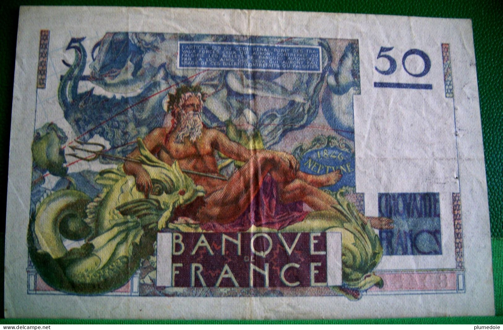 BILLET 50 FRANCS LE VERRIER , 1 - 2 - 1951   French Banknote FRANCE - 50 F 1946-1951 ''Le Verrier''