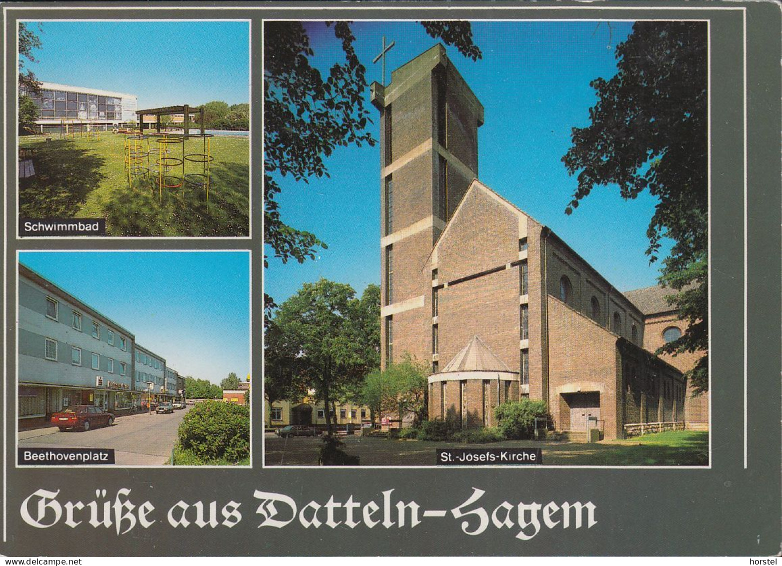 D-45711 Datteln - Hagem - Alte Ansichten - Schwimmbad - Freibad - Kirche - Beethovenplatz - Cars - Datteln