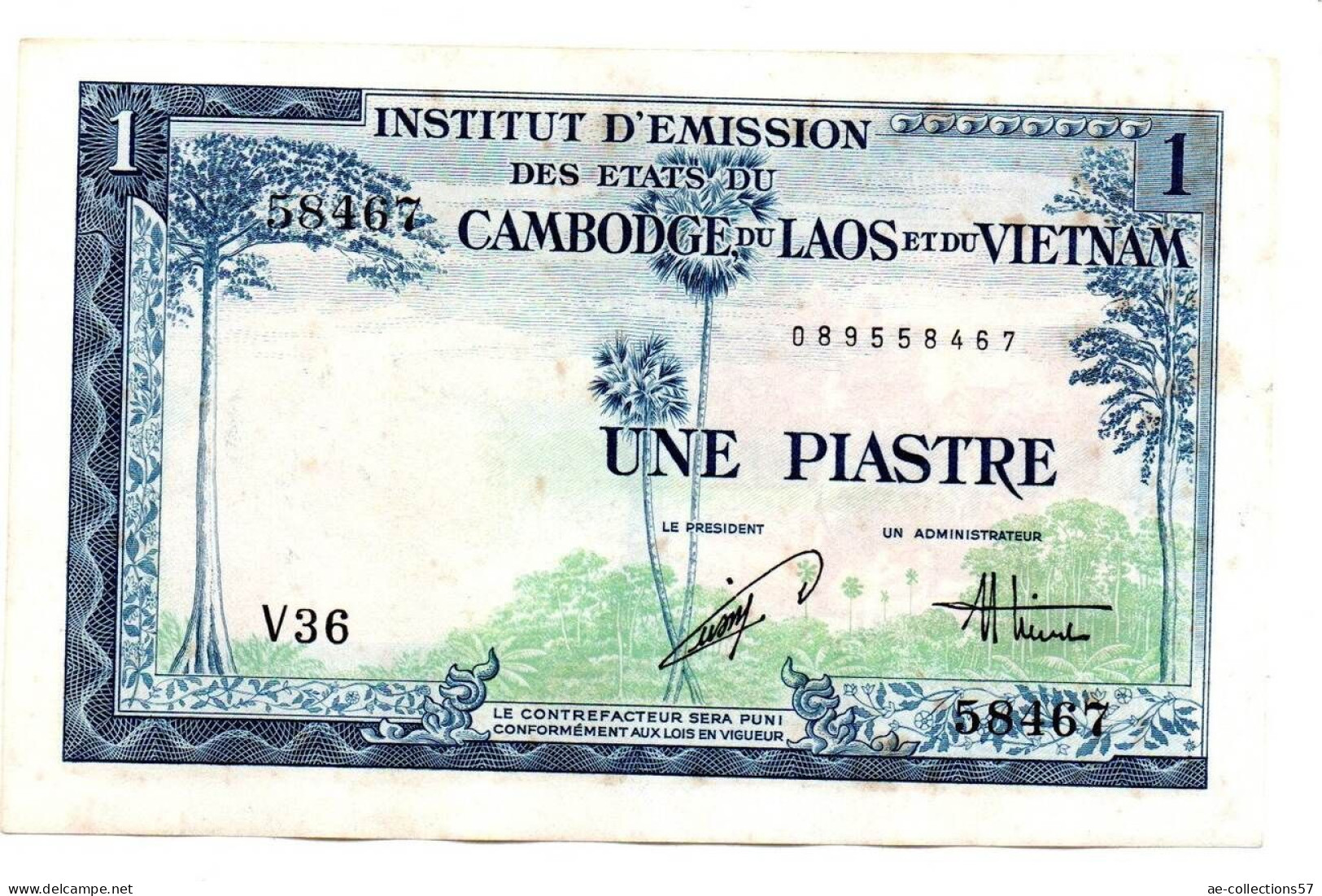 MA 26411  / Cambodge - Laos - Vietnam 1 Piastre SUP - Autres - Asie