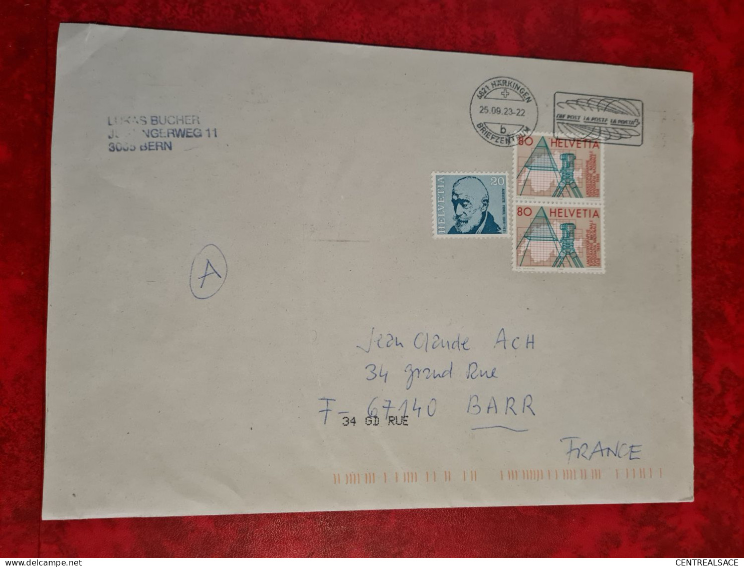 LETTRE 2023 FAMME HARKINGEN LA POSTEB TIMBRE LANDESTOPOGRAPHIE - Storia Postale