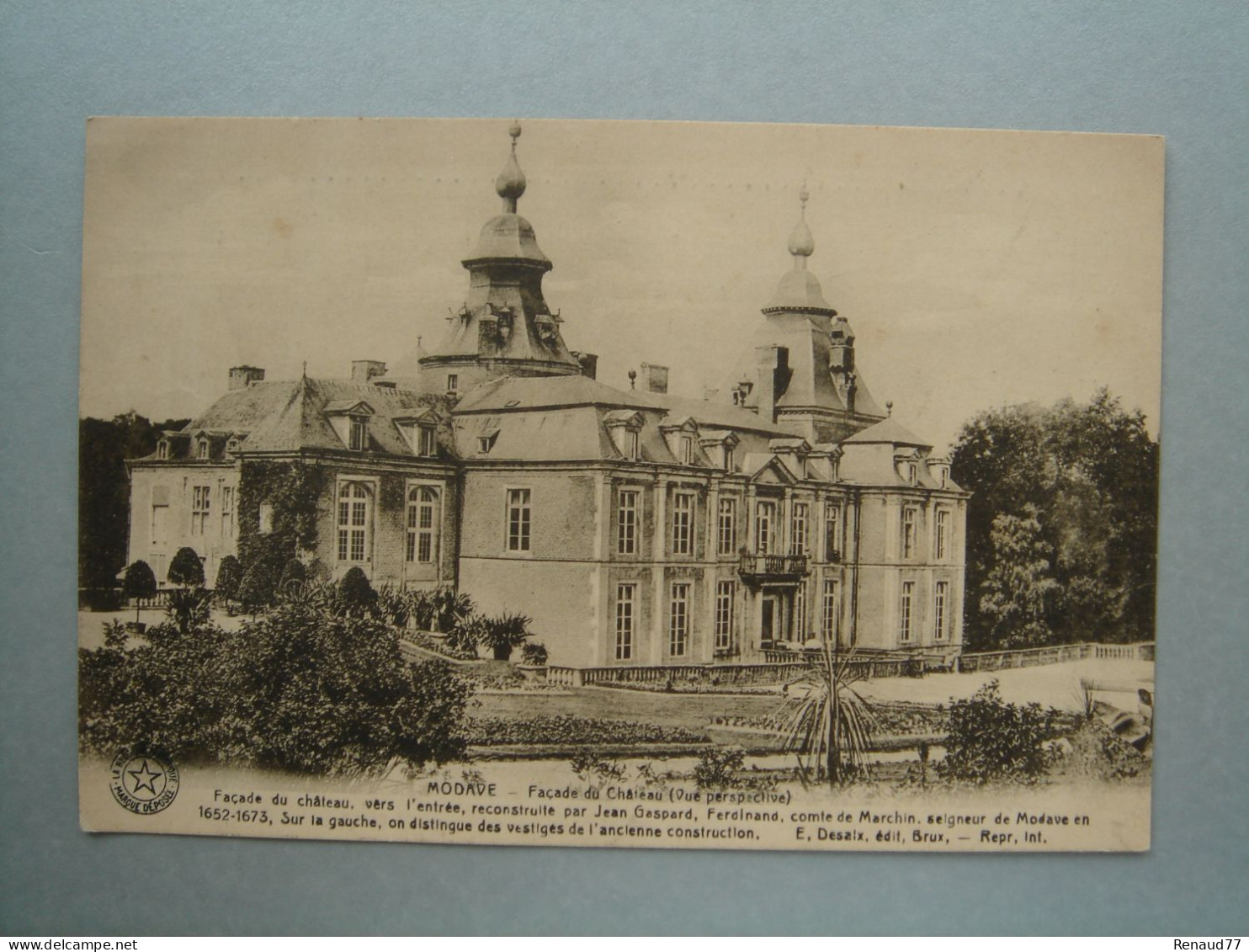 Modave - Façade Du Château (Vue Perspective) - Carte D'honneur - Ecole Moyenne De L'Etat à Verviers - Modave