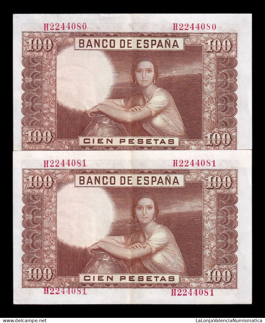 España Spain Pareja 100 Pesetas J. Romero De Torres 1953 Pick 145 Serie H Ebc Xf - 100 Peseten