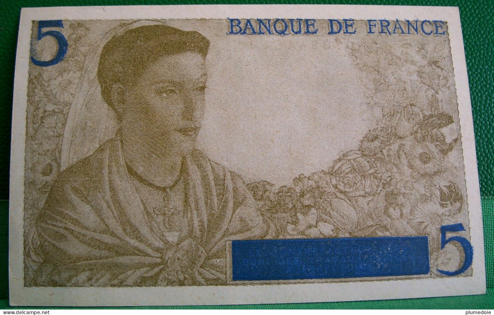 BILLET 5 FRANCS LE BERGER . 22 7 1943 . SPECIMEN . BILLET D'ECOLE . 2 FACES - Specimen