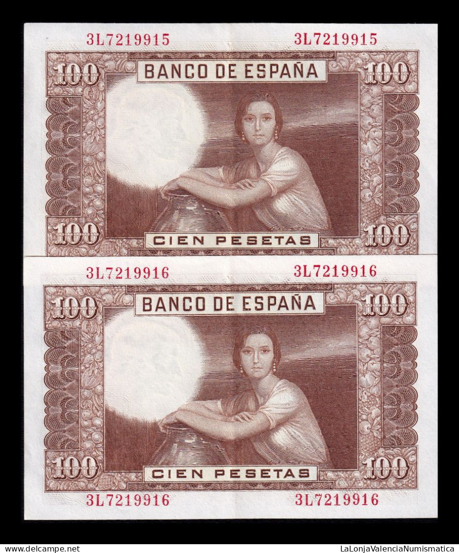 España Spain Pareja 100 Pesetas J. Romero De Torres 1953 Pick 145 Serie 3L Ebc Xf - 100 Peseten