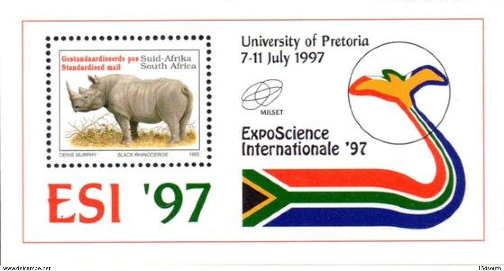 South Africa - 1997 ESI '97 MS (**) - Rhinoceros