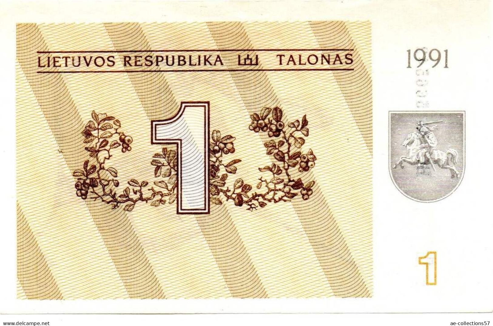 MA 26022  / Lituanie - Lithuania 1 Talonas 1991 SUP - Lituania