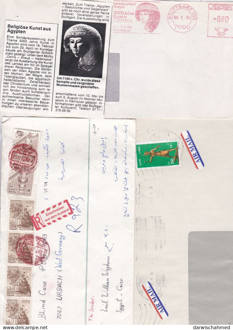 ÄGYPTEN - EGYPT - EGYPTIAN - EGITTO - ÄGYPTOLOGIE  - FLUGPOST - LUFTPOST - AIR MAIL 3  BRIEFE  FDC - Brieven En Documenten