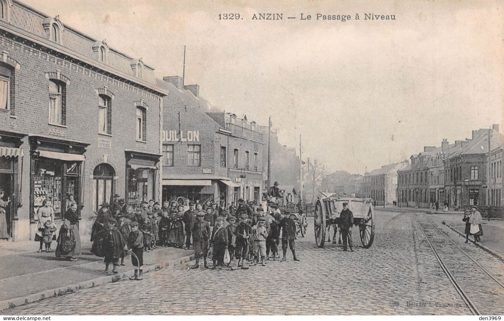 ANZIN (Nord) - Le Passage à Niveau - Voie Ferrée Du Tramway - Voyagé 1906 (2 Scans) - Anzin