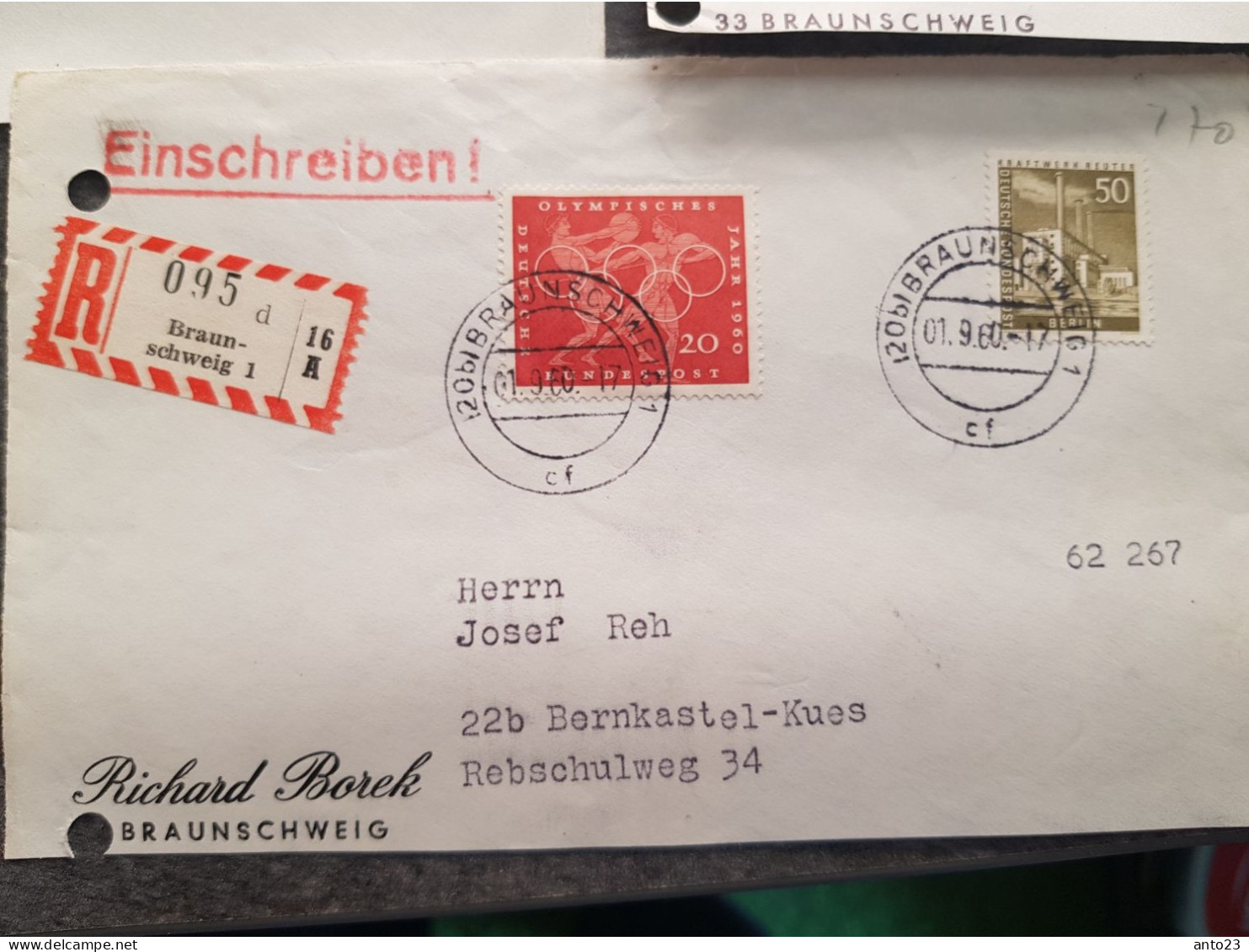Satz Von 9 Vorderseiten Einschreibebriefen Aus Braunschweig Mit Berliner Briefmarkenfrankatur - Etiquetas De Certificado