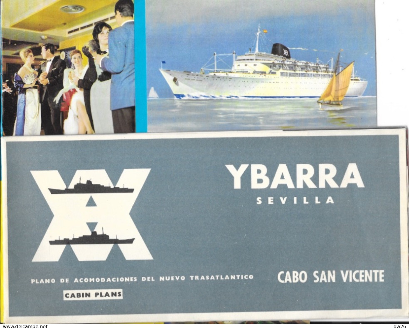 Dépliant Croisière Aux Terres Saintes Et Païennes 1961, Paquebot Ybarra (Sevilla, Séville) Photos Et Plans Cabines - Tourism Brochures