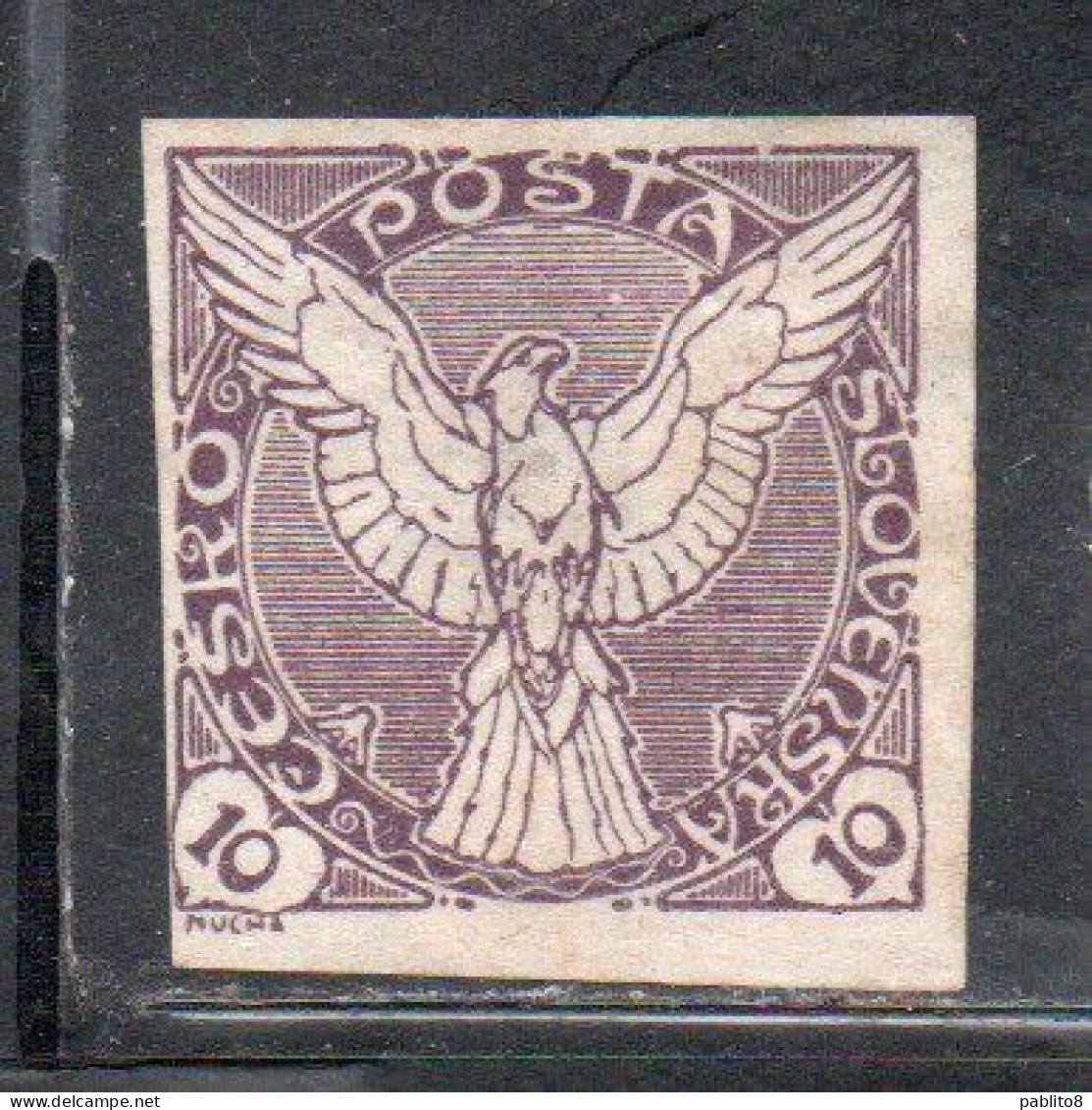 CZECHOSLOVAKIA CESKA CECOSLOVACCHIA 1918 1920 IMPERF. NEWSPAPER STAMPS WINDHOVER 10h MH - Newspaper Stamps