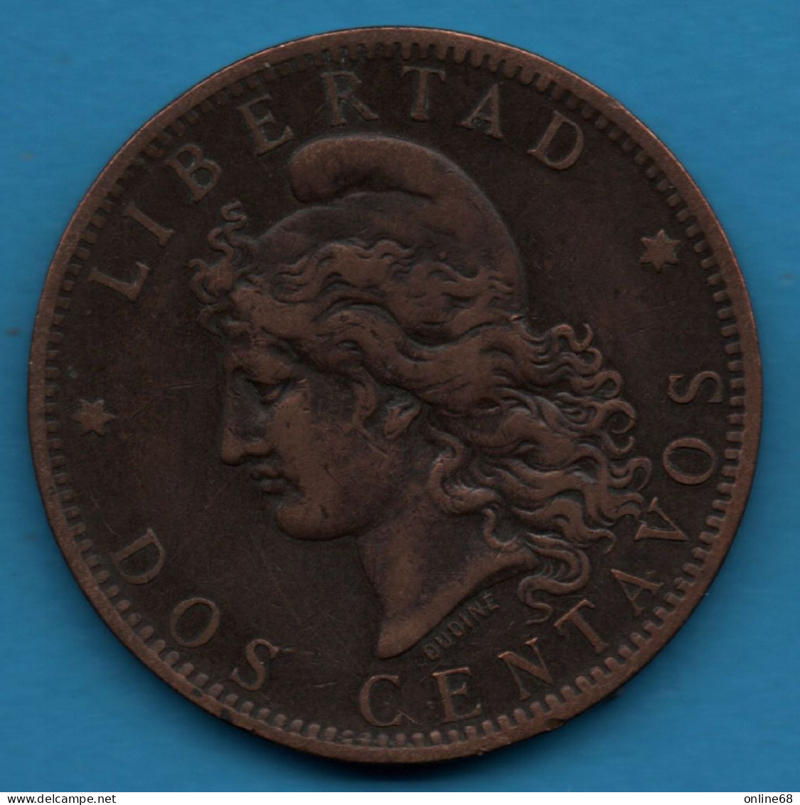 ARGENTINA 2 CENTAVOS 1884 KM# 33 - Argentine