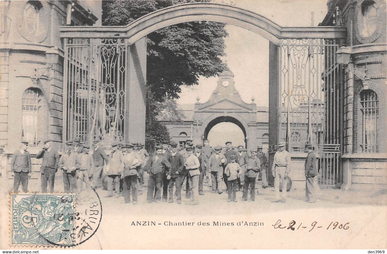 ANZIN (Nord) - Chantier Des Mines D'Anzin - Voyagé 1906 (2 Scans) Lemoine, 100 Rue Du Théâtre, Paris 15e - Anzin