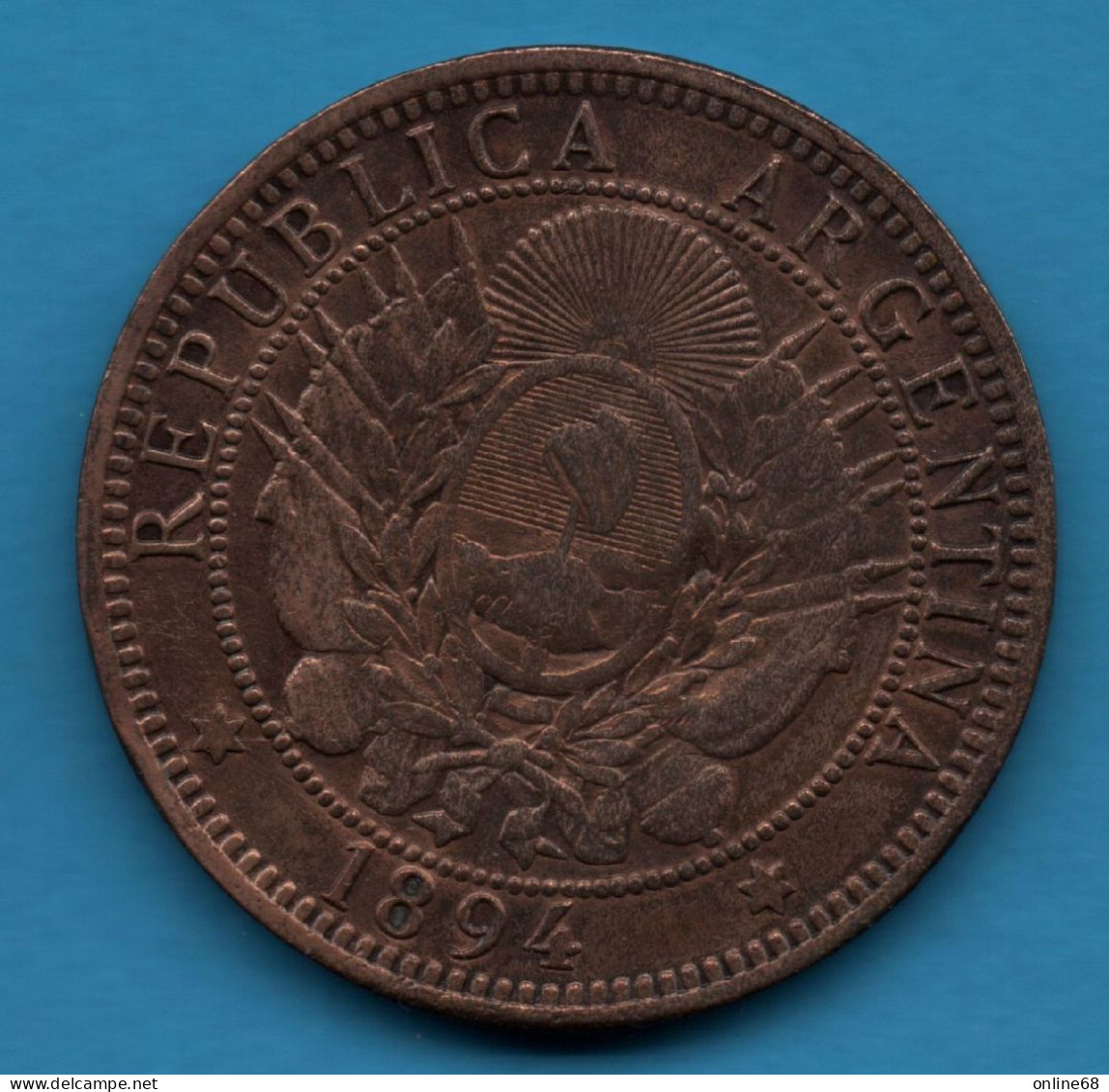 ARGENTINA 2 CENTAVOS 1894 KM# 33 - Argentine