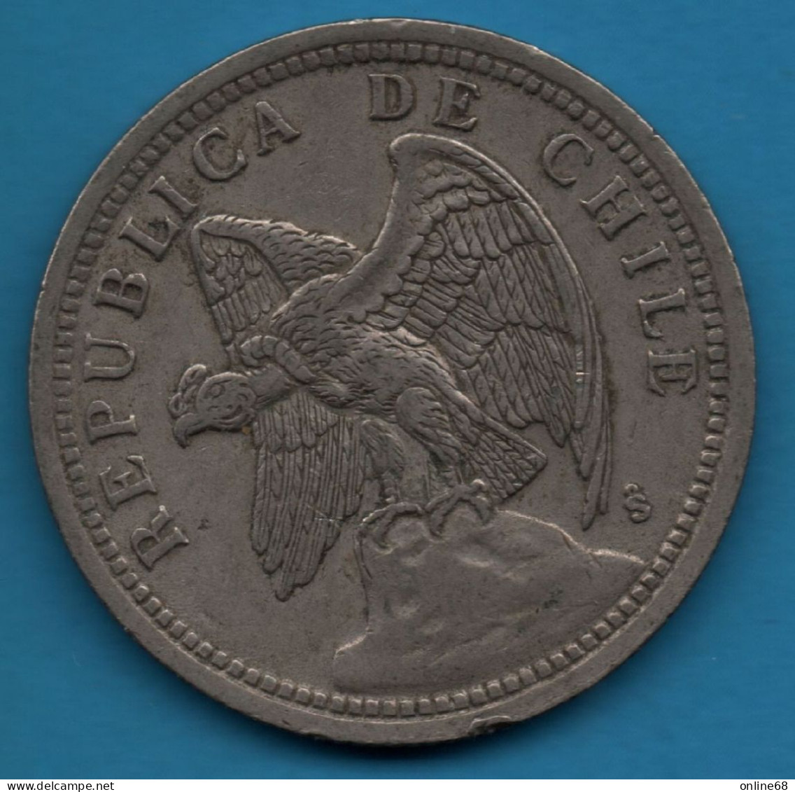 CHILE 1 PESO 1935 KM# 176 CONDOR - Chili