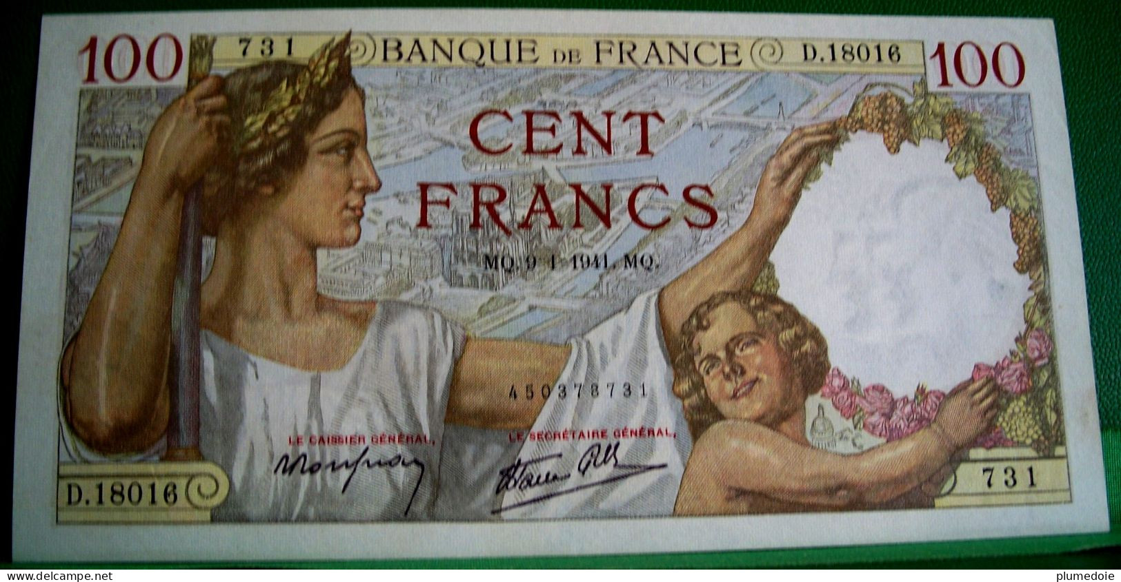 FRANCE . 1 BILLET CENT FRANCS SULLY . 100 FRS . 9 . 1. 1941 . NEUF NON CIRCULE . SPLENDIDE . Série D. 18016 - 100 F 1939-1942 ''Sully''