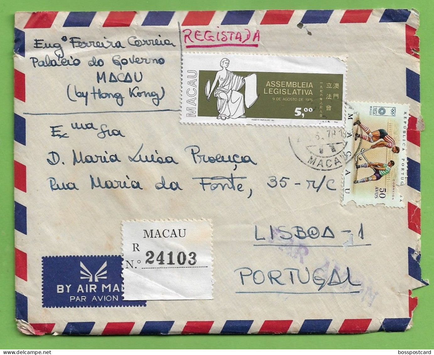 História Postal - Filatelia - Stamps - Timbres - Philately  - Carta - Cover - Letter - Macau - Macao - China - Portugal - Gebruikt