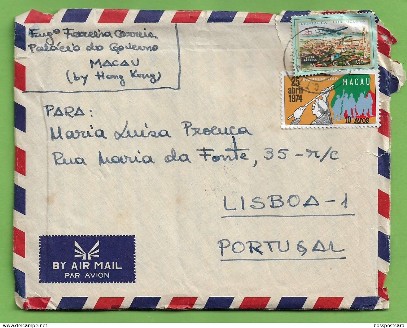 História Postal - Filatelia - Stamps - Timbres - Philately  - Carta - Cover - Letter - Macau - Macao - China - Portugal - Used Stamps