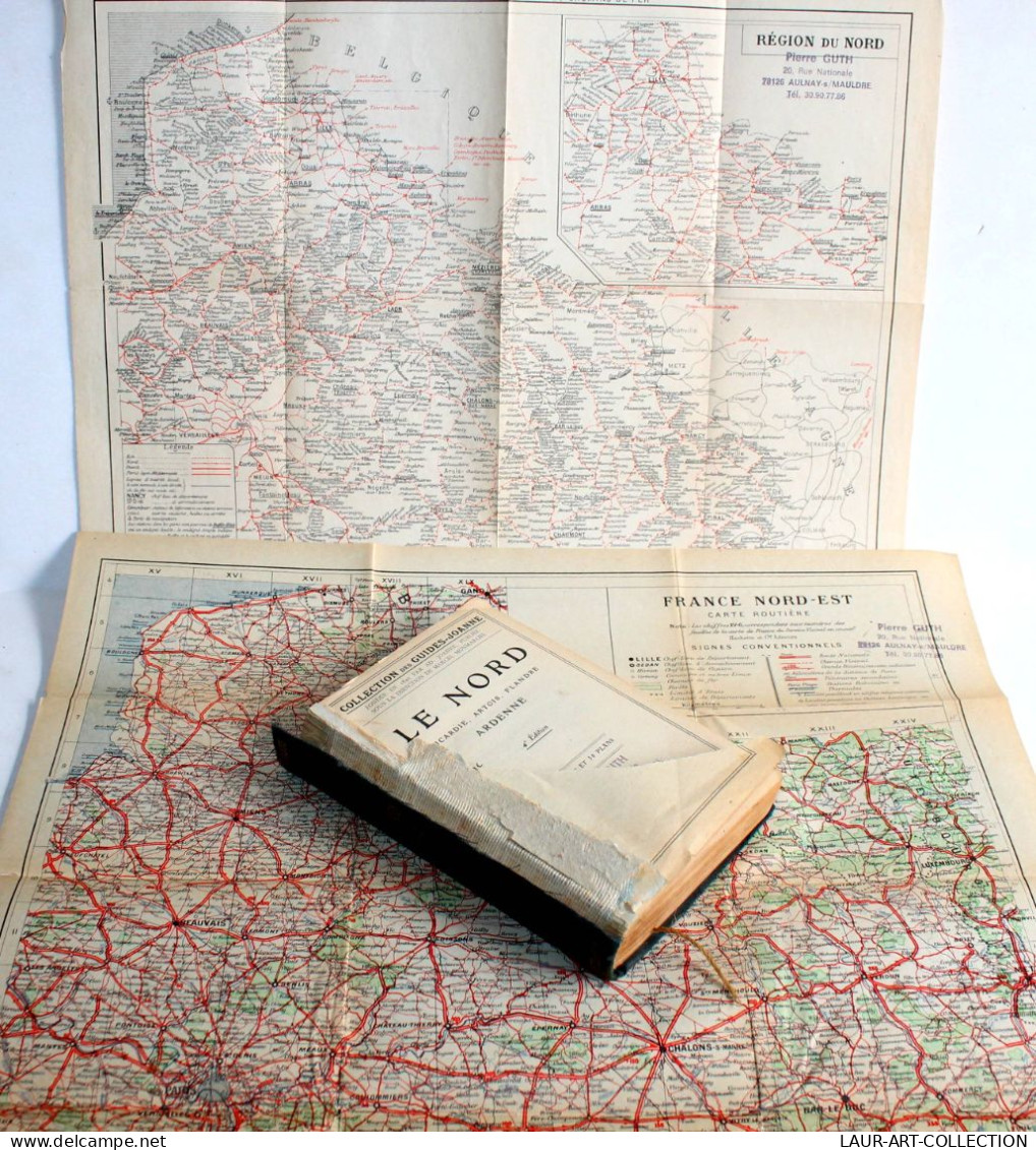 GUIDES JOANNE LE NORD PICARDIE ARTOIS FLANDRE ARDENNE 1914 HACHETTE + CARTE PLAN - 4e EDITION  (R.16) - Karten/Atlanten