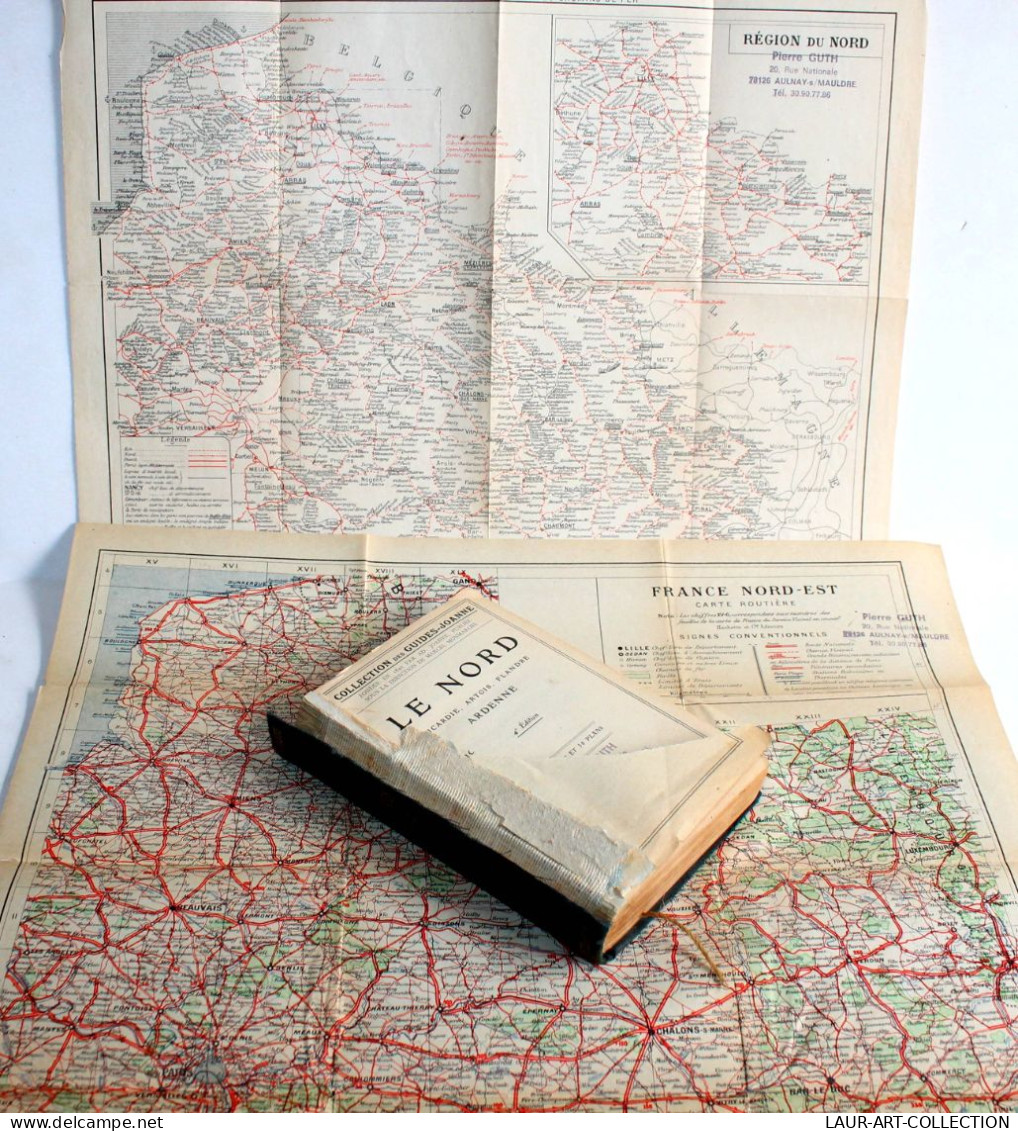 GUIDES JOANNE LE NORD PICARDIE ARTOIS FLANDRE ARDENNE 1914 HACHETTE + CARTE PLAN - 4e EDITION  (R.16) - Maps/Atlas