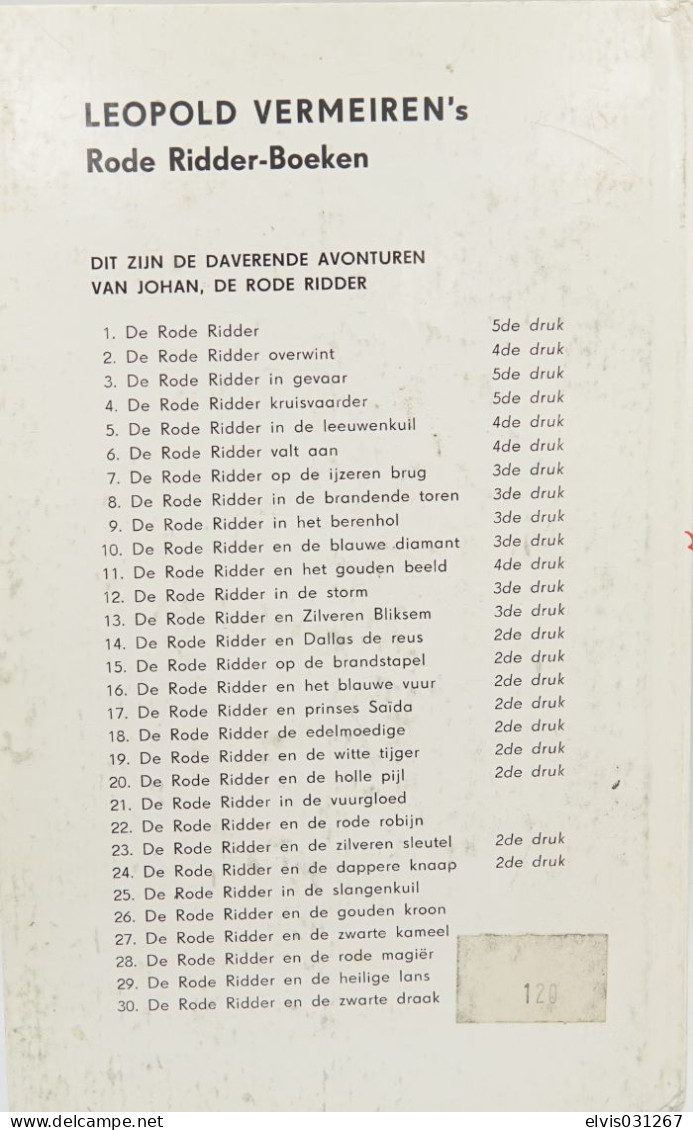 Vintage Books : DE RODE RIDDER N° 11 HET GOUDEN BEELD - 1969 4e Druk - Conditie : Bijna Nieuwstaat - Juniors