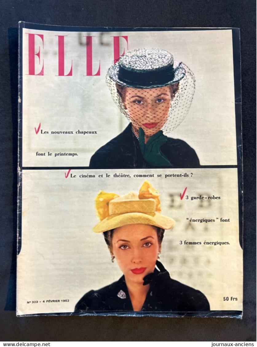 1952 Revue ELLE # 323 Les Nouveaux Chapeaux Font Le Printemps - Lifestyle & Mode