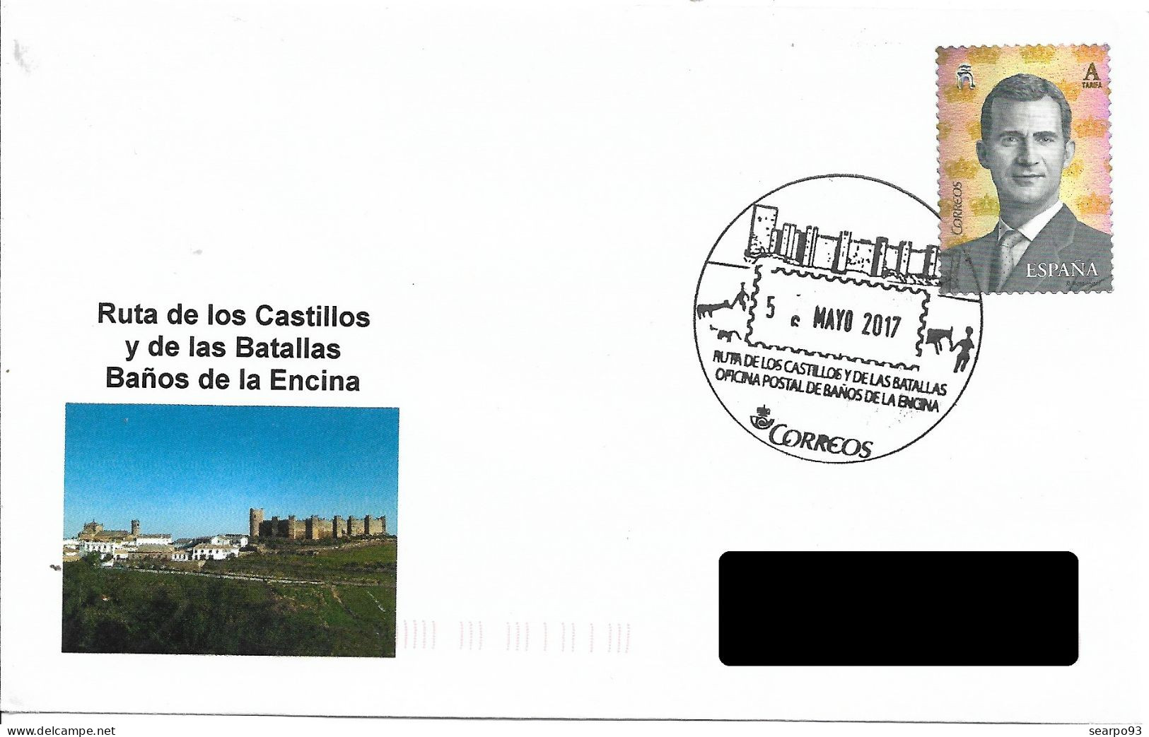 SPAIN. POSTMARK. ROUTE OF CASTLES AND BATTLES. BAÑOS DE LA ENCINA. 2017 - Autres & Non Classés