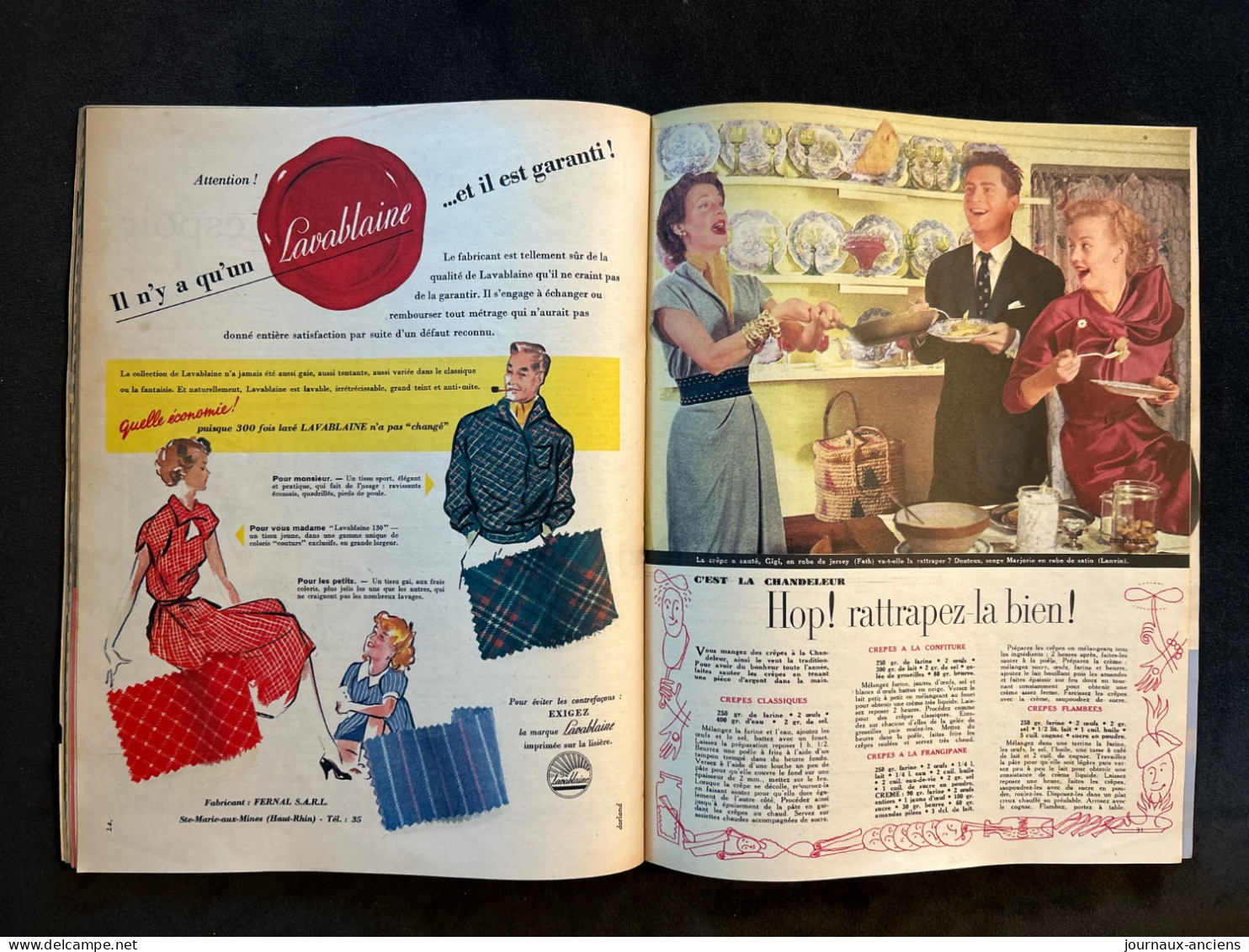 1952 Revue ELLE # 322 - Mode - Fashion - Vintage - J’attends un Enfant