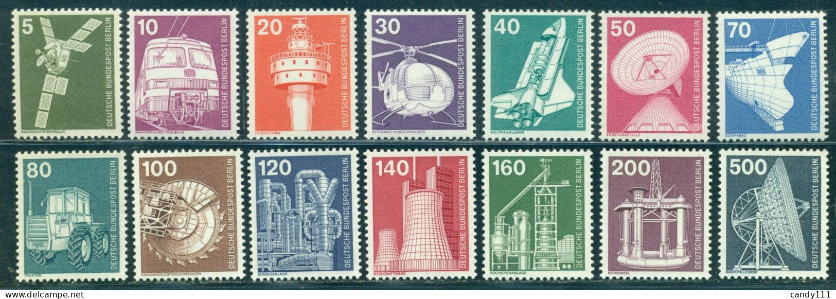 1975 News Satellite,Lighthouse,Space Laboratory,excavator,Germany Berlin,Mi.494,MNH - Usines & Industries