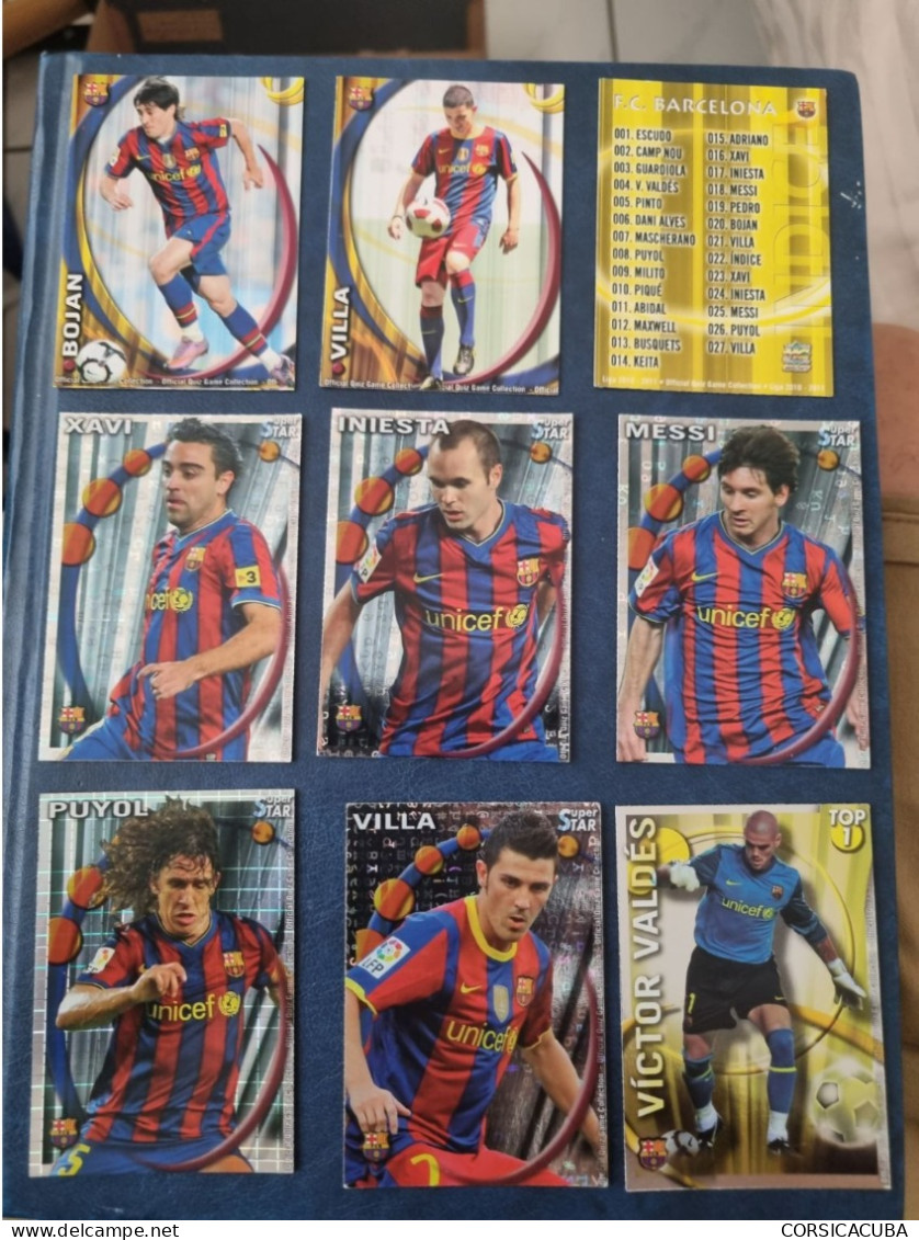 CARTES  FOOT  BARCA  TEMPORADA  2010/11  //  PARFAIT  ETAT  //  1er  CHOIX  // 37 Cartes - Trading Cards