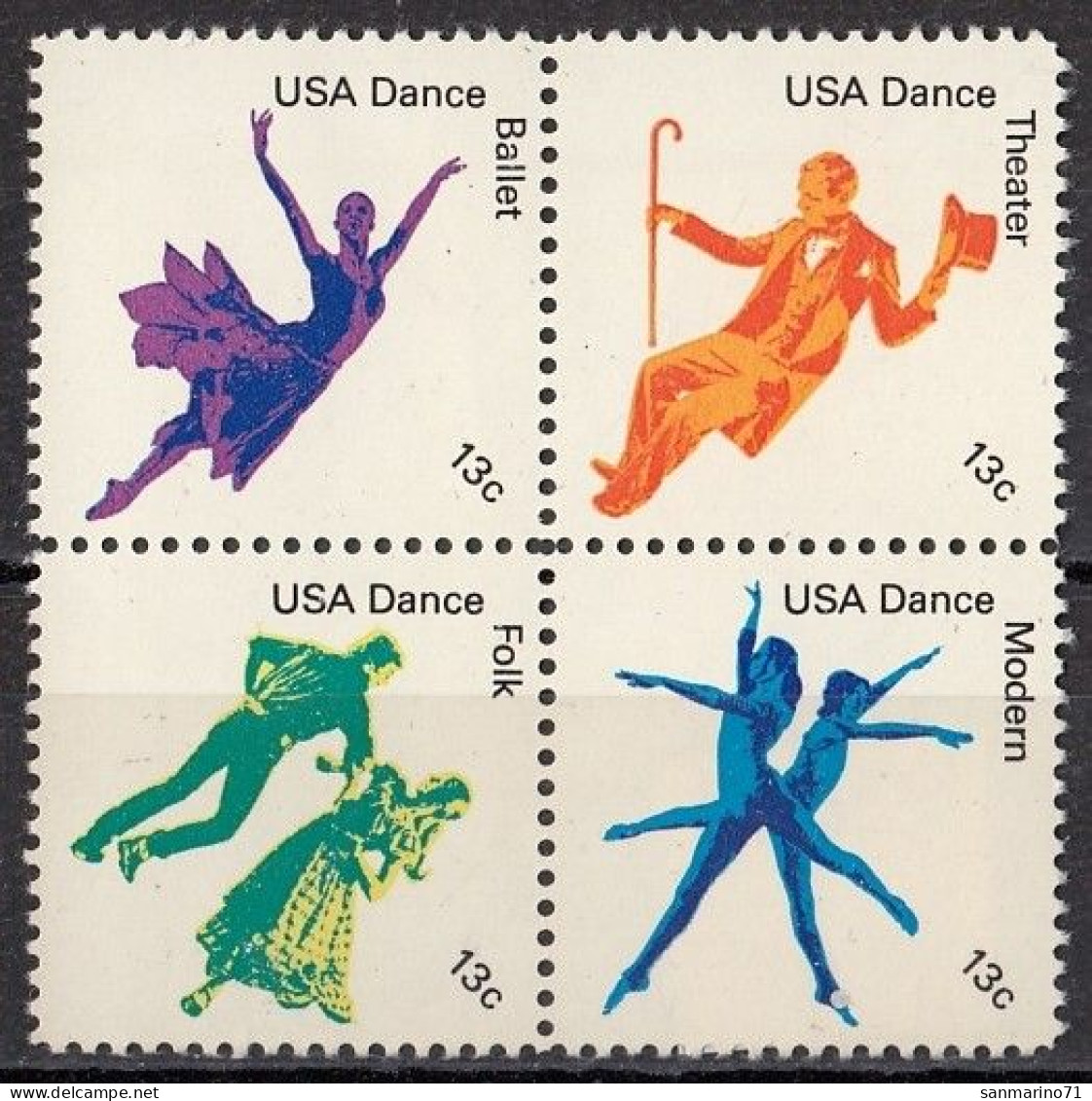 UNITED STATES 1335-1338,unused - Danse