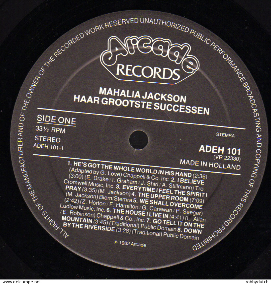 * LP *  MAHALIA JACKSON - HAAR GROOTSTE SUCCESSEN (Holland 1982 EX-) - Gospel & Religiöser Gesang