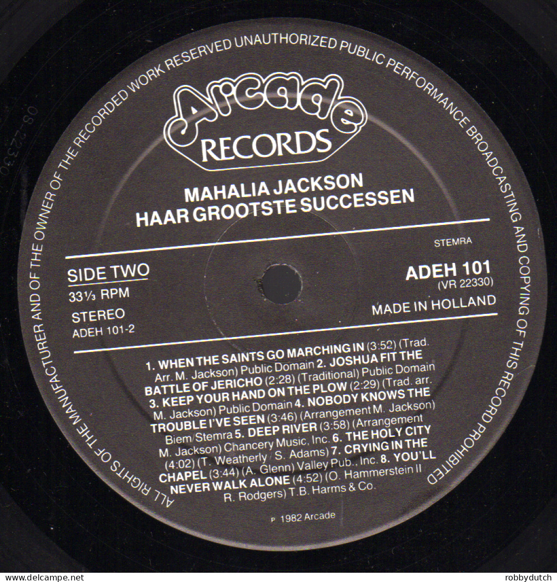 * LP *  MAHALIA JACKSON - HAAR GROOTSTE SUCCESSEN (Holland 1982 EX-) - Gospel & Religiöser Gesang