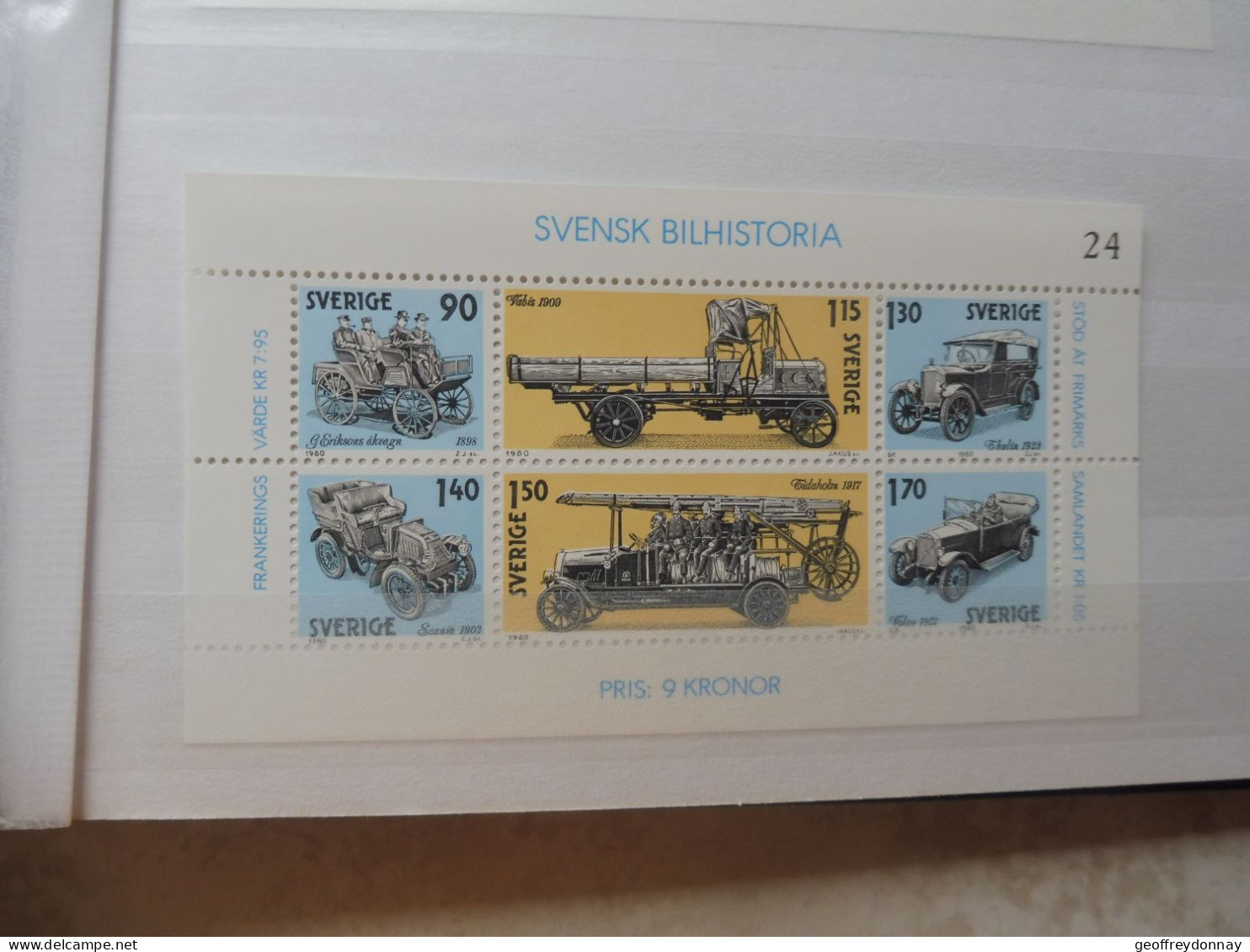 Bl Bloc Blok 8 Mnh ** Neuf   1980 Suede Sverige Sweden Voitures Anciennes Old Cars - Blocs-feuillets