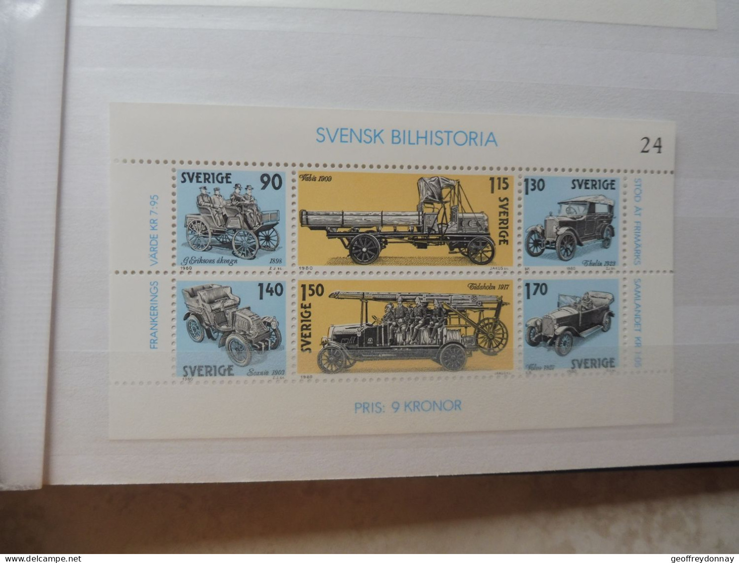 Bl Bloc Blok 8 Mnh ** Neuf   1980 Suede Sverige Sweden Voitures Anciennes Old Cars - Blocks & Sheetlets