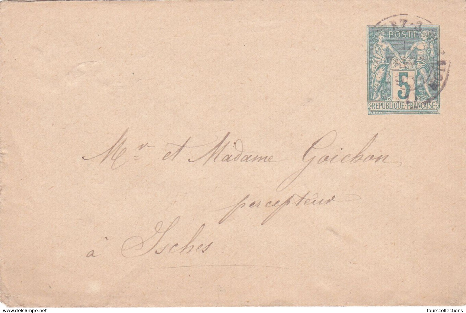 LOT 8 LETTRES ENTIER POSTAUX SAGE 5C VERT 1890 / 1900 à ROUVRES Ou ISCHES 88 Ou ARLEUX 59 à Goichon Percepteur Impôts - Verzamelingen En Reeksen: PAP