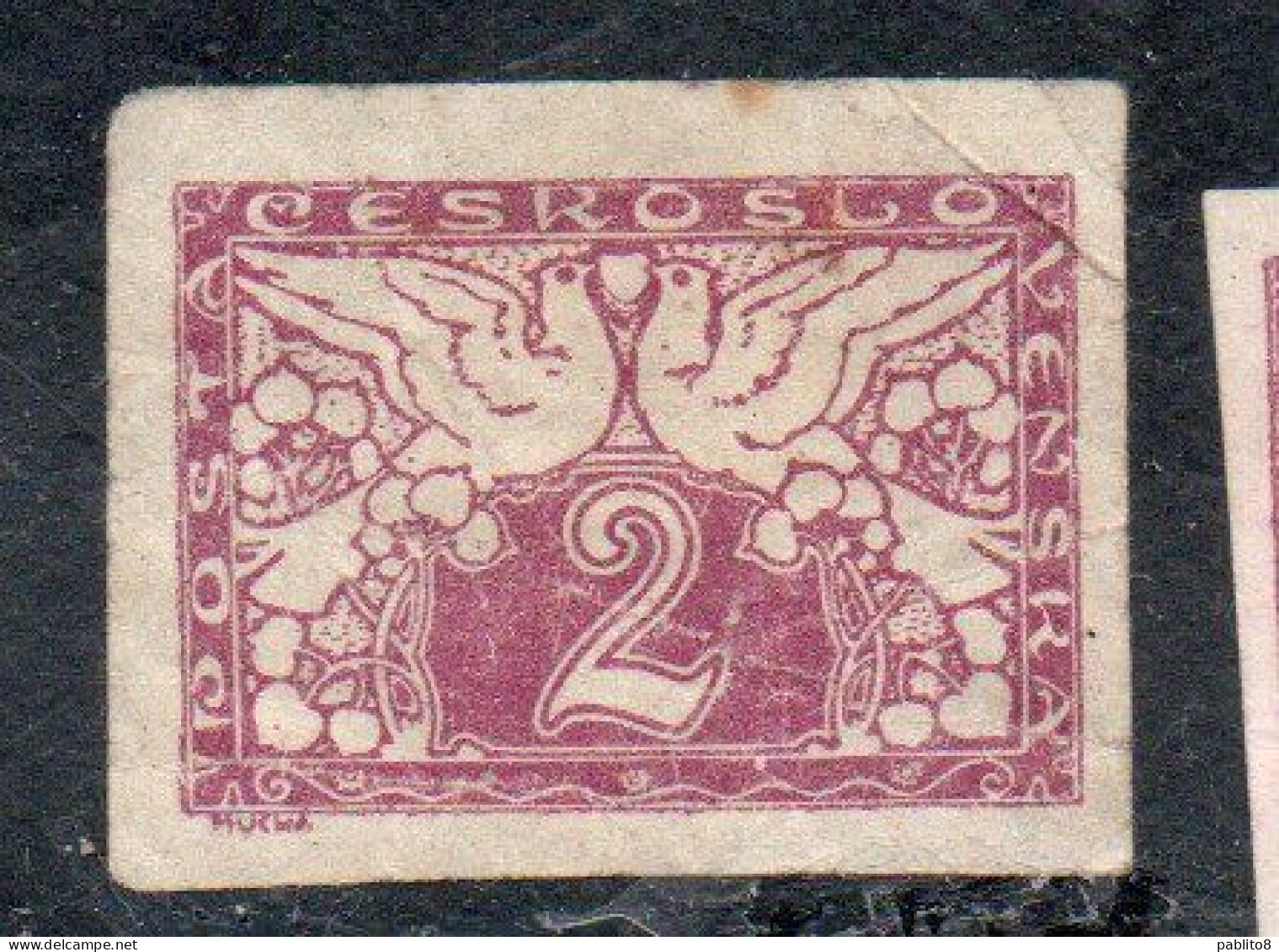 CZECHOSLOVAKIA CESKA CECOSLOVACCHIA 1919 1920 SPECIAL DELIVERY STAMPS DOVES 2h MH - Dagbladzegels