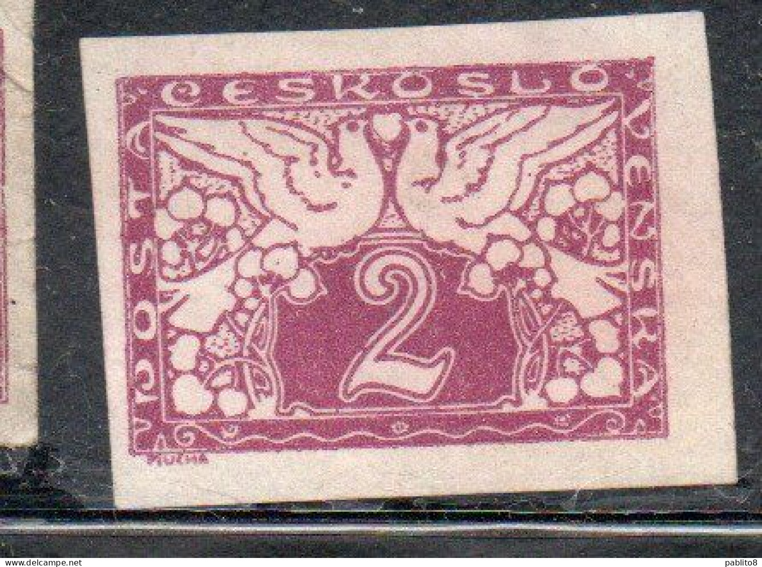 CZECHOSLOVAKIA CESKA CECOSLOVACCHIA 1919 1920 SPECIAL DELIVERY STAMPS DOVES 2h MH - Dagbladzegels