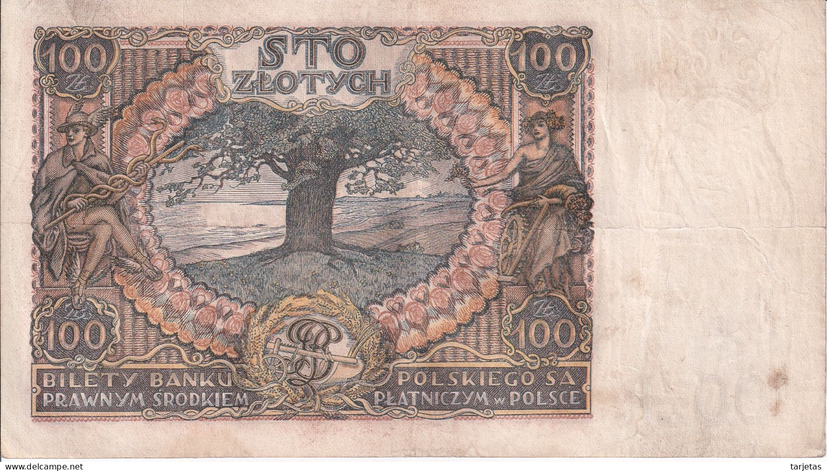 BILLETE DE POLONIA DE 100 ZLOTYCH DEL AÑO 1934  (BANKNOTE) - Pologne