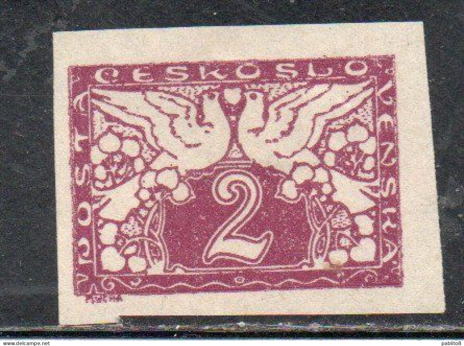 CZECHOSLOVAKIA CESKA CECOSLOVACCHIA 1919 1920 SPECIAL DELIVERY STAMPS DOVES 2h MH - Zeitungsmarken