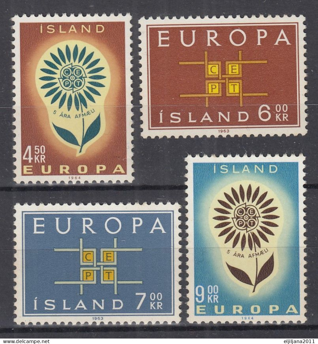 Action !! SALE !! 50 % OFF !! ⁕ ICELAND / ISLAND 1963 & 1964 ⁕ EUROPA Cept ⁕ 4v Unused / MH - Unused Stamps