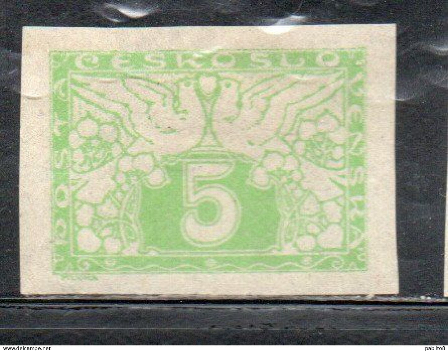 CZECHOSLOVAKIA CESKA CECOSLOVACCHIA 1919 1920 SPECIAL DELIVERY STAMPS DOVES 5h MH - Francobolli Di Servizio