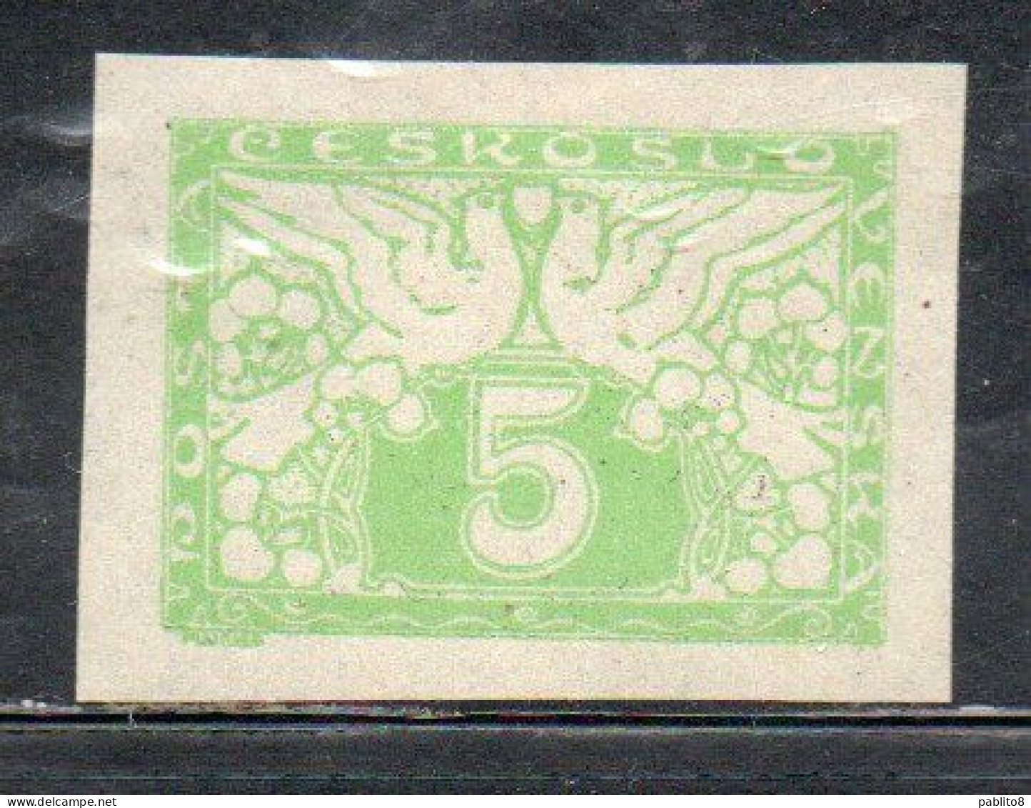 CZECHOSLOVAKIA CESKA CECOSLOVACCHIA 1919 1920 SPECIAL DELIVERY STAMPS DOVES 5h MH - Dienstzegels