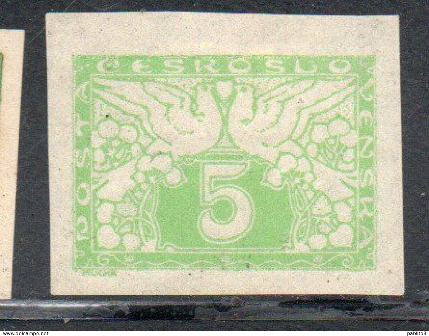 CZECHOSLOVAKIA CESKA CECOSLOVACCHIA 1919 1920 SPECIAL DELIVERY STAMPS DOVES 5h MH - Dienstzegels