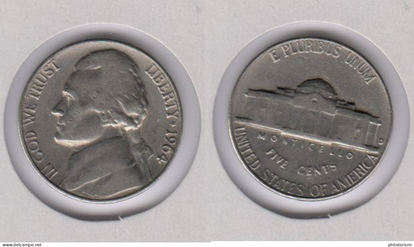 Etats Unis  Five Cents 1964 ; 5c  ; USA - 1938-…: Jefferson