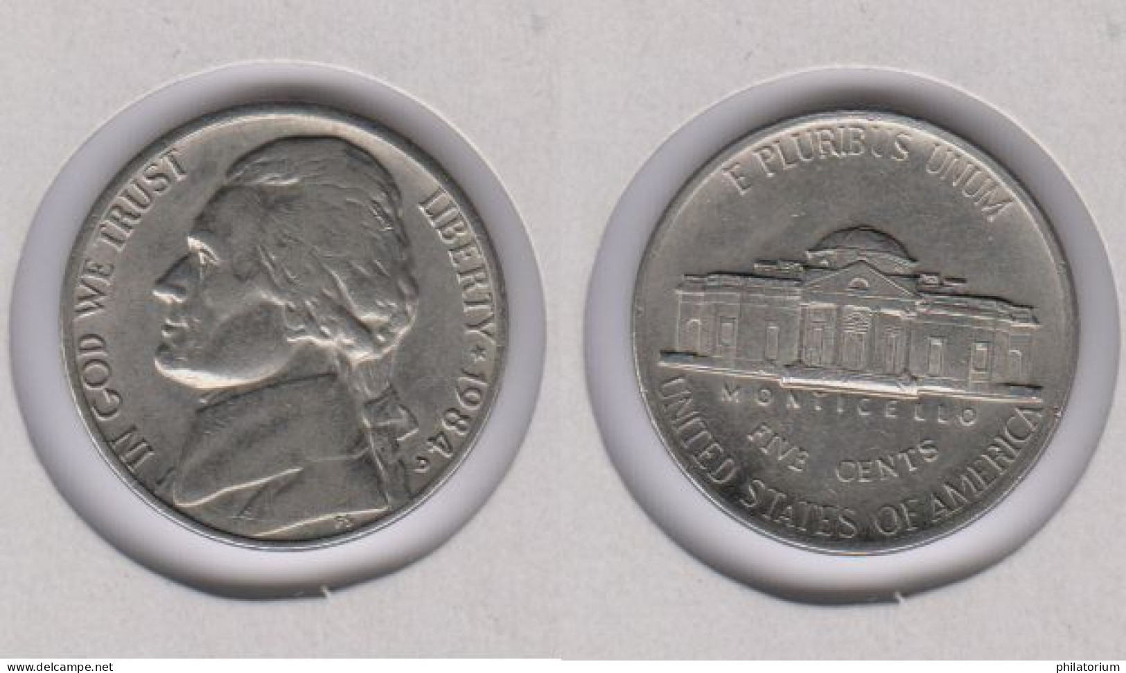 Etats Unis  Five Cents 1984 D , 1984D ; 5c  ; USA - 1938-…: Jefferson