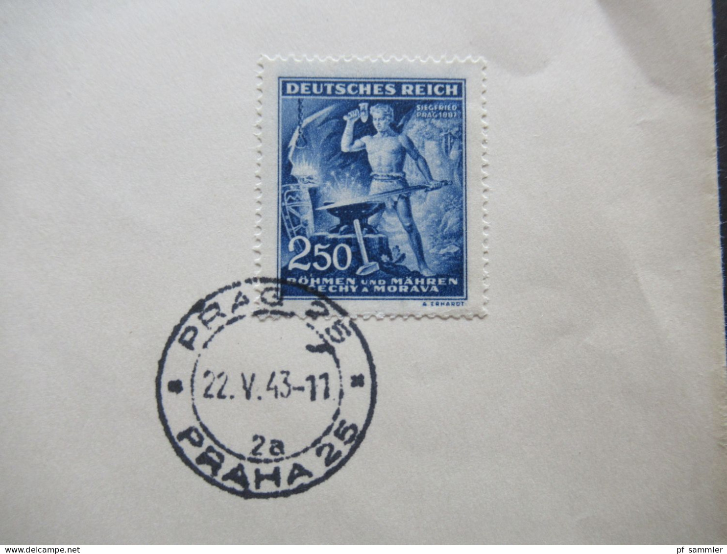 DR / Böhmen Und Mähren 1943 Mi.Nr.128 / 130 FDC Tagesstempel Vom Ersttag Prag 25 / Blanko Umschlag - Briefe U. Dokumente