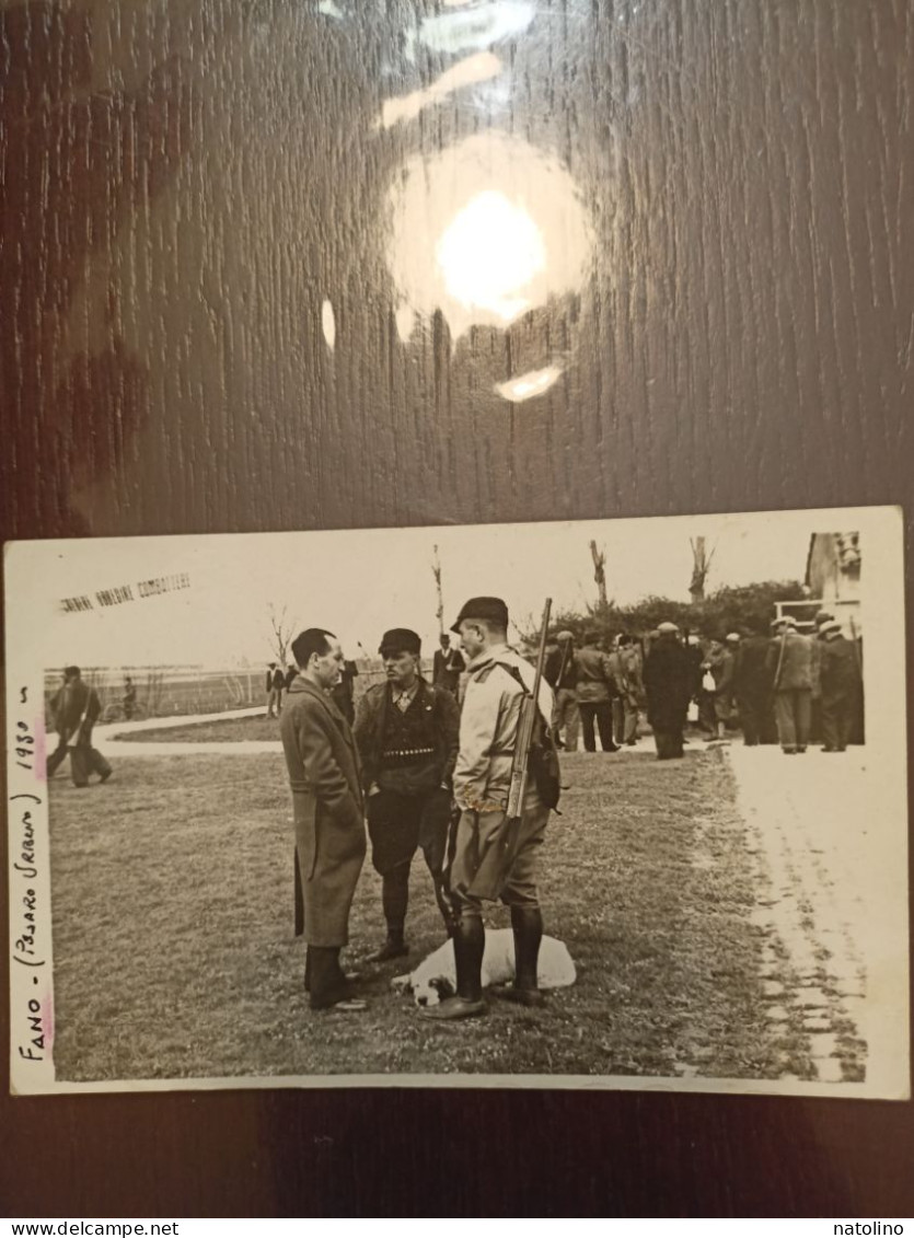 Rarità 1930 Fano Cartolina Fotografica Cacciatori Raduno Fotografo Eusebi Fano Ottima - Fano