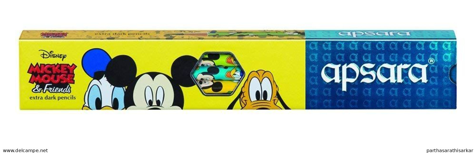 MICKY MOUSE DISNEY PENCILS FROM INDIAN BRAND APSARA SET OF 5 PENCILS (2 SETS IN A PACK) - Stempel & Siegel