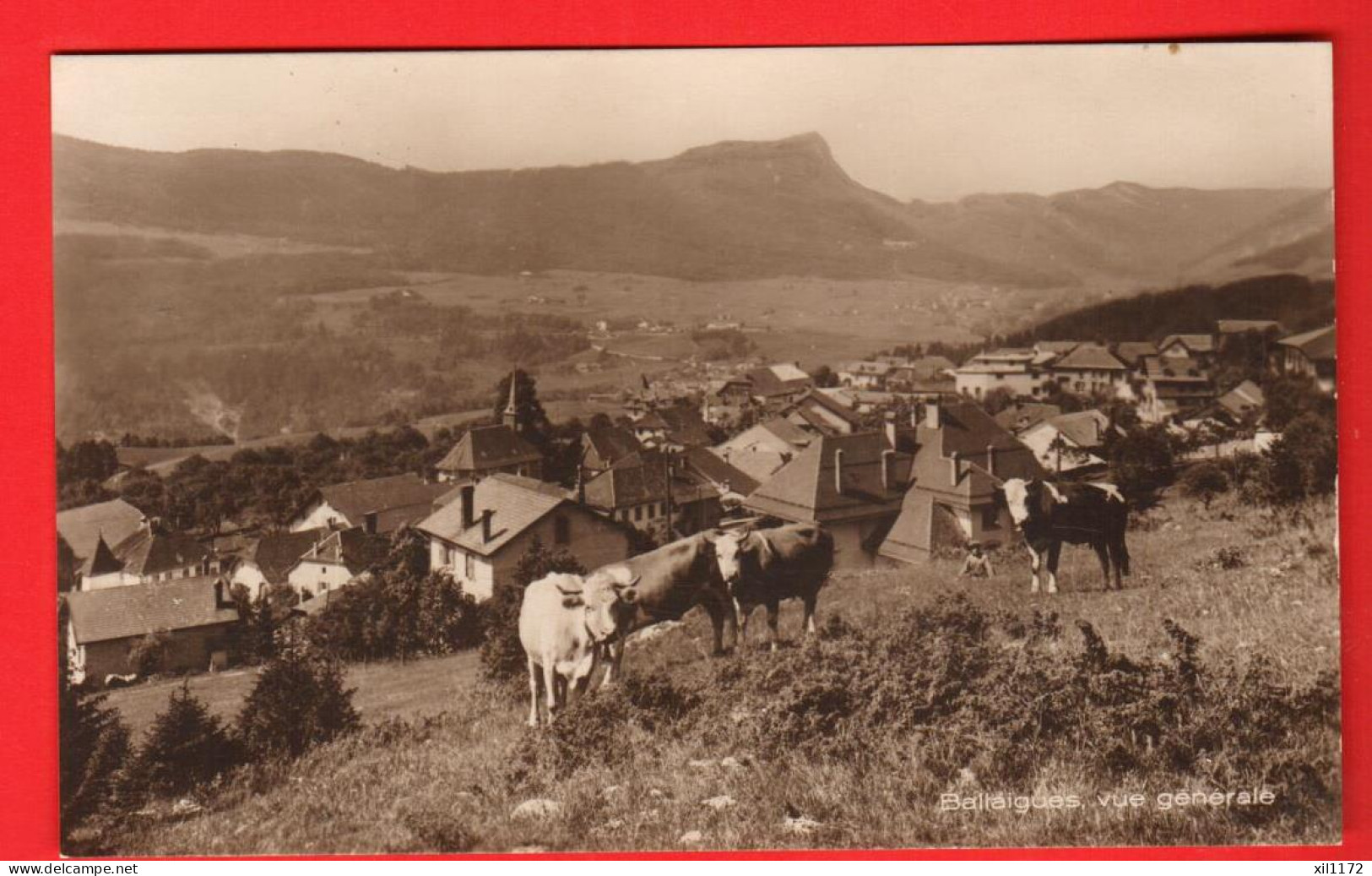 ZXC-03 RARE Ballaigues Vaches Au Premier Plan. Sepia. Circulé 192s4. Deriaz 355 - Ballaigues